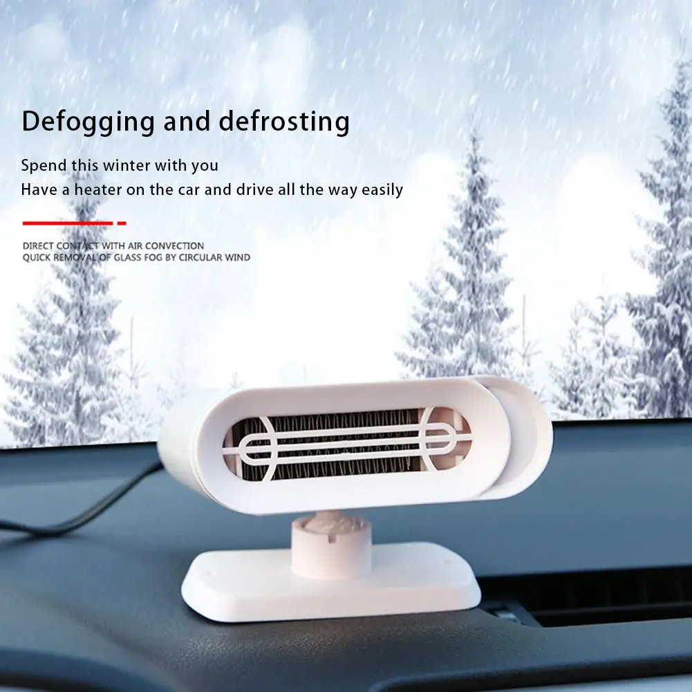 360 Degree Rotation Car Windshield Air Fan White Heater Multi-function Demister Defroster Warm Air Blower 12V150W& Air Purifier