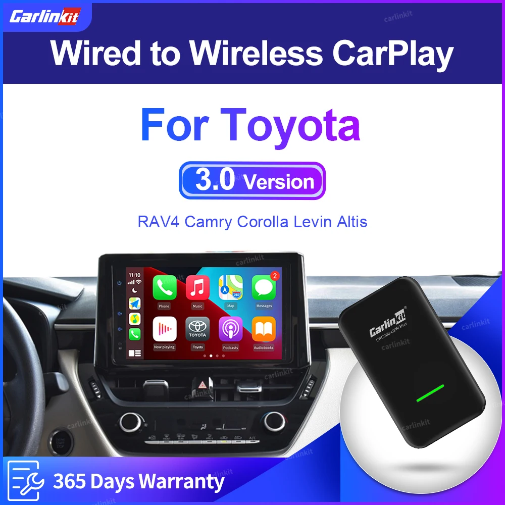 Carlinkit Adaptateur Carplay 3,0 Sans Fil, Pour Toyota Corolla Rav 4