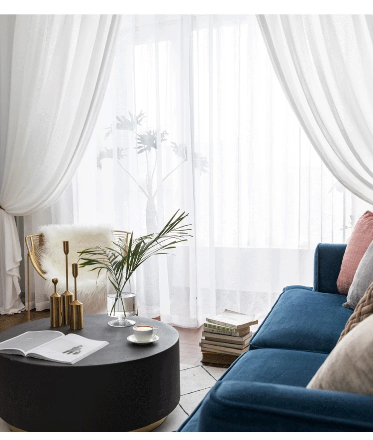 Modern White Linen Sheer Tulle Curtains For Living Room Bedroom Grey Stripe Tulle Curtains Window Drapes Kitchen Voile Cortinas