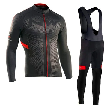 

Newest Autumn Spring Long Sleeve Cycling Clothing Set NW Pro team Jersey men suit Maillot Ropa Ciclismo Hombre Bicycle Wear