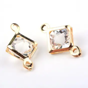 

100 Pcs Light Gold zircon Glass Necklace Bracelet DIY Handmade Earrings zircon Pendant Jewelry Accessories Wholesale