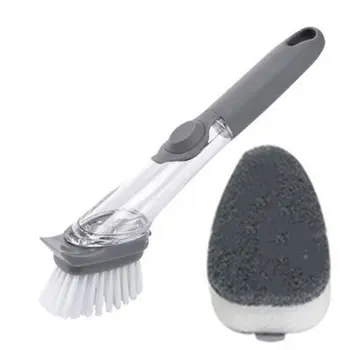

Long Handle Dishwashing Brush Automatic Liquid Washing Pot Brush Automatic Liquid Adding Kitchen Cleaning Brush