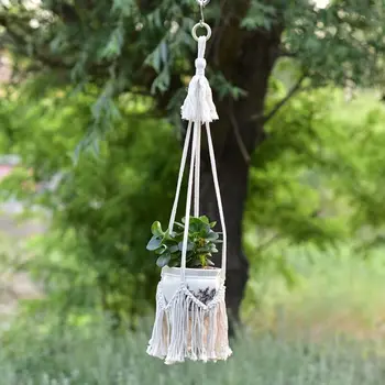 

Flower Basket Green vine Pot Planter Hanging Vase Container Wall Plant Basket For Garden t4m