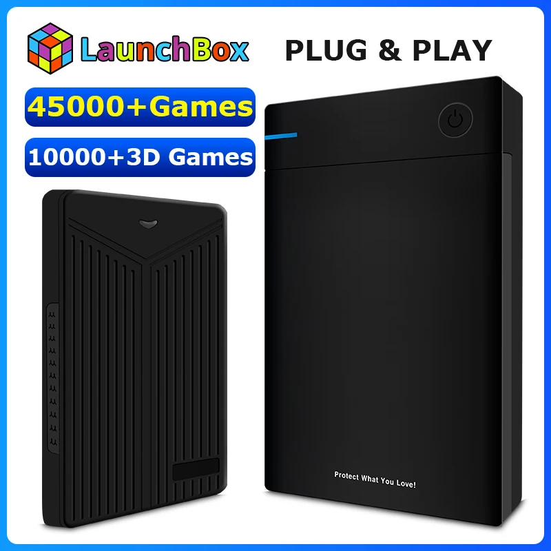 Plug And Play HDD Launchbox External Hard Drive Builtin 50000+ Retro