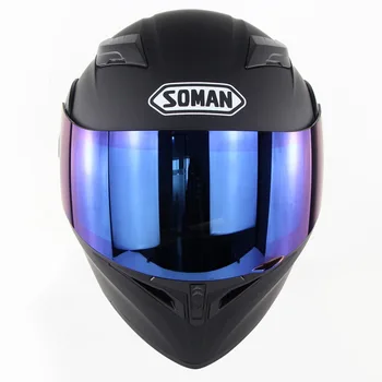 

Motorcycle helmet dumb black with color film for men and women double lens full helmet safety helmet for riding