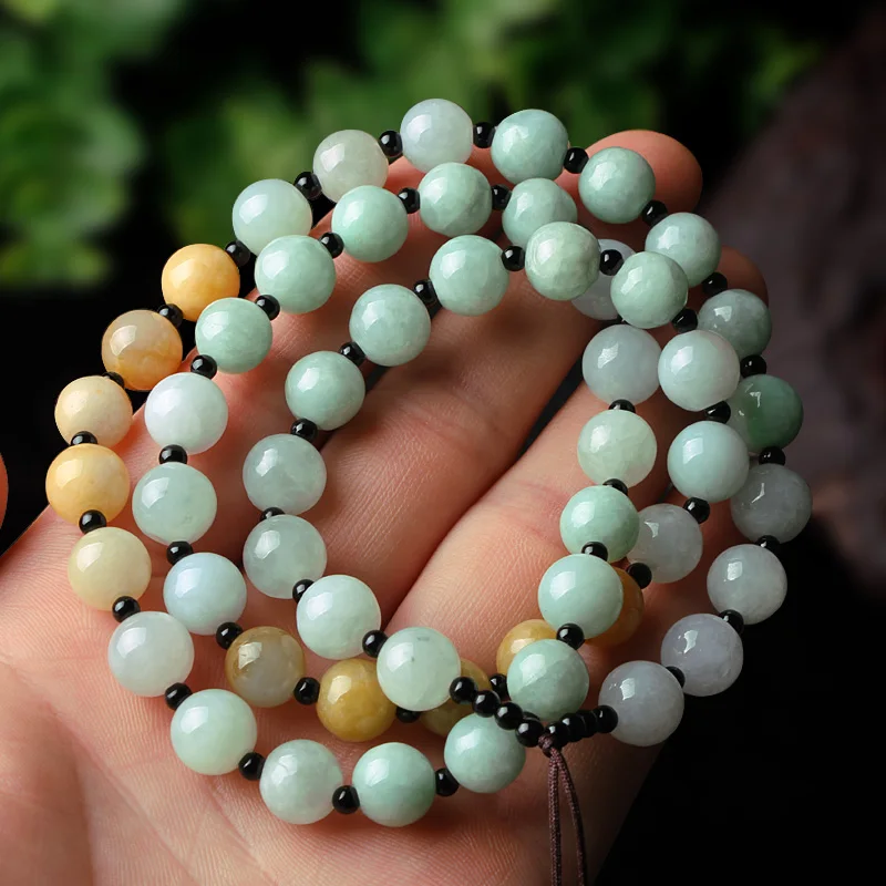 Натуральный нефритовый шнур шар из нефрита ткачество кулон цепь три цвета нефритовый шарик ожерелье Мужская и женская Нефритовое ожерелье certif