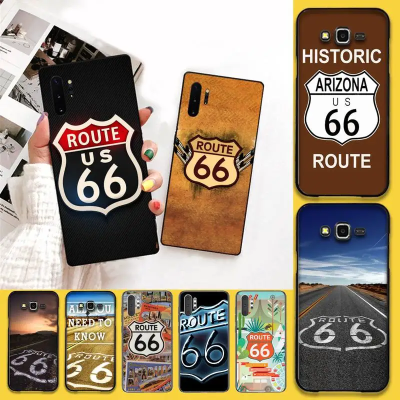 

CUTEWANAN America Route 66 DIY Printing Phone Case cover Shell For Samsung Galaxy J7 J8 J6 Plus 2018 Prime Note 7 8 9 10 pro
