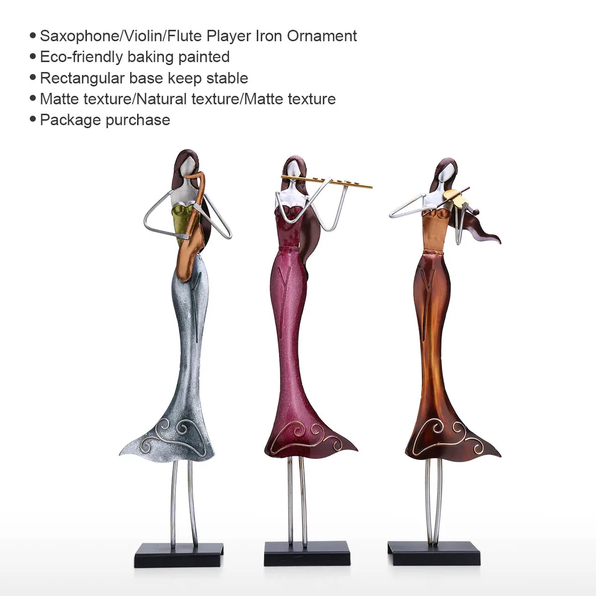 Tooarts Saxophone Player Ornament Iron Art Decor Handmade Craft Home and Desk Decoration Creative Modern Sculpture home decor | Дом и сад