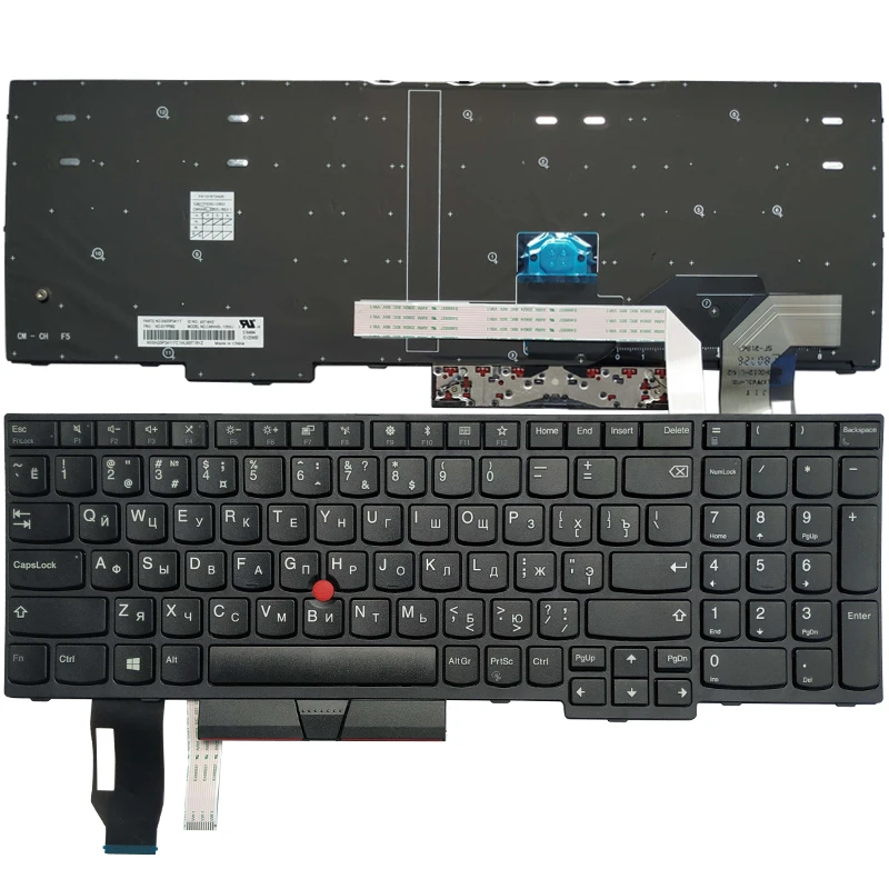 

New Laptop Russian/RU Keyboard for Lenovo ThinkPad E580 E585 E590 E595 T590 P53S L580 L590 P52 P72 P53 P73 No Backlit
