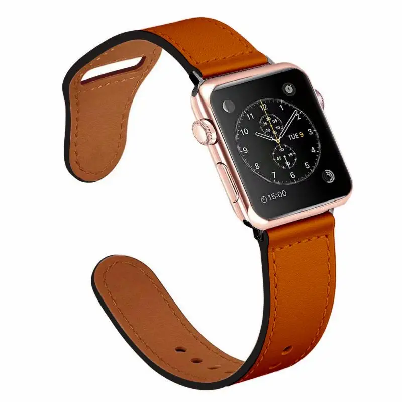 

link bracelet Genuine leather loop strap for apple watch band 4 42mm 38mm watchband for iwatch 44mm 40mm 3/2/1series 5