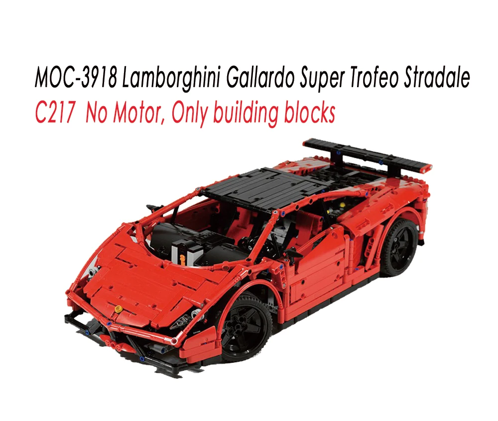 BuildMoc для MOC Lamborghini Audi R8 V10 Ferrarii 458 Строительные блоки Набор игрушек DIY развивающий подарок для детей на день рождения