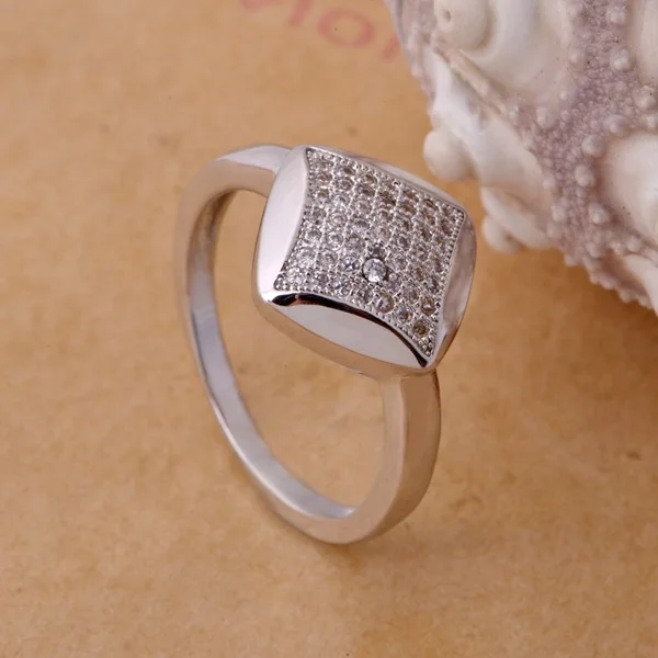 Покрытый 18K комплект Platinum квадратный набор с микровставками 925 пробы набор бриллиант на заказ набор