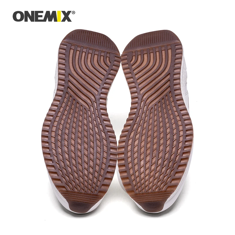 ONEMIX, белые кроссовки, мужские осенне-зимние кроссовки, кожаная обувь для бега на шнуровке, мужская спортивная обувь для ходьбы, женская обувь