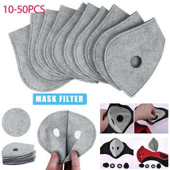 

10-50Pcs Face Mask Replace Cotton Protective Masks Filter 4 Layer Activated carbon PM2.5 Respirator Mouth mask Replacement Pad