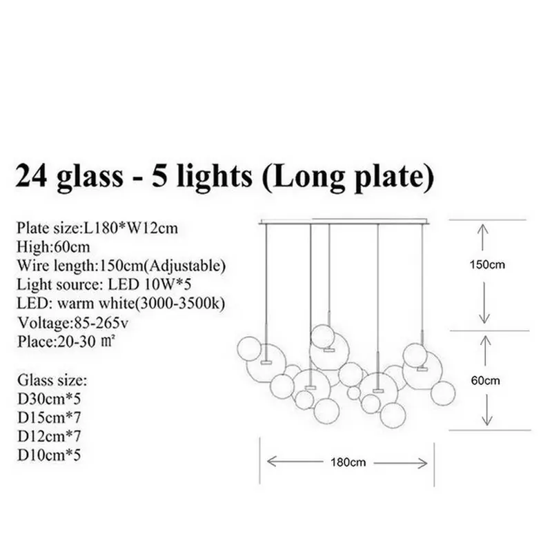 Современный Стеклянный подвесной блестящий дизайн светодиодный креативный Люстра для гостиной спальни Лофт кухни столовой современный декор - Цвет абажура: 24 glass Long plate