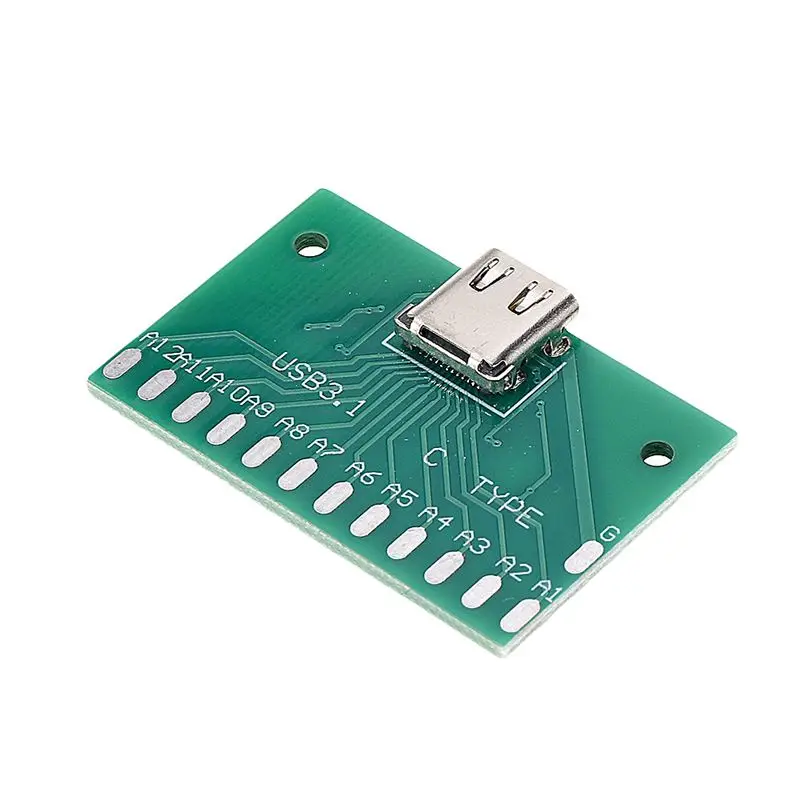 DANIU 1 шт. TYPE-C тестовая Плата USB 3,1 с печатной платой 24P гнездовой разъем адаптер для измерения проводимости тока