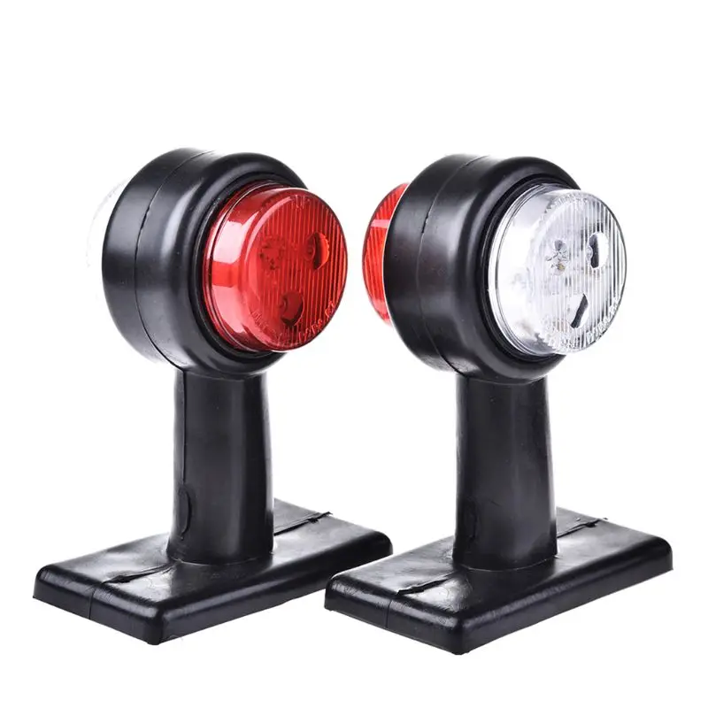 

1 Pair Truck Trailer Caravan 12V/24V LED Double Side Marker Clearance Light Warning Lamp Red White Car Styling Bulb