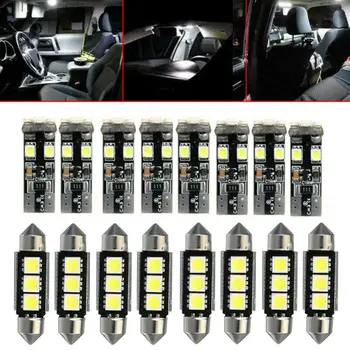 

22pcs/Set DC 12V LED Lights Interior Upgrade Kit Xenon White 6000K Accessories