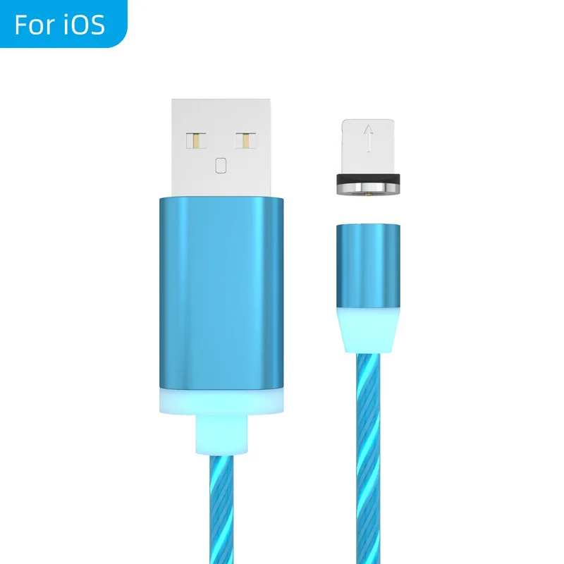 Светодиодный зарядный кабель lighttig для iPhone samsung huawei Xiaomi Micro usb type C, светящийся зарядный кабель, зарядное устройство для мобильного телефона - Цвет: blue