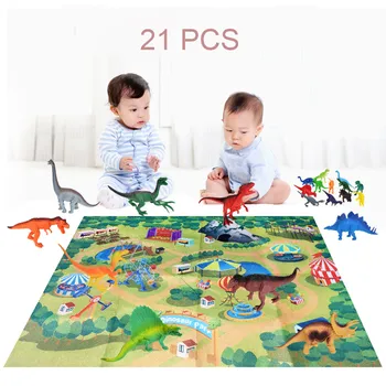 

21pcs Activity Play Mat Trees Educational Realistic Dinosaurs World Christmas Gift Toy kids toys juguetes brinquedos игрушки