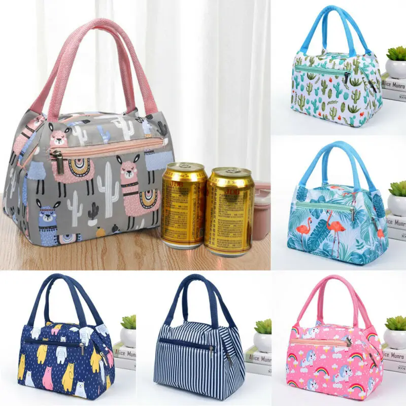 Adults Women Girls Portable Insulated Lunch Bag Box Picnic Waterproof Tote