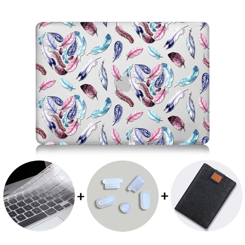 MB11 MTT Хрустальный чехол с перьями для Macbook Air Pro retina 11 12 13 15 дюймов с сенсорной панелью с принтом павлина Твердый Чехол 13,3 ''чехол для ноутбука - Цвет: MB11