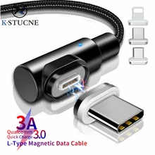 Магнитный кабель 3 А usb type-C для Xiaomi Redmi Note 7, кабель для быстрой зарядки и синхронизации данных для samsung Galaxy S9, S8, Note 9, кабели type-C