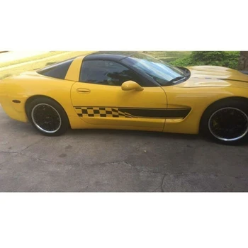

Checkered Car Stickers Door Sports Racing Stripe Side Decoration Black