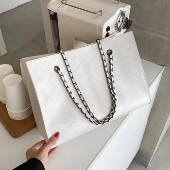 

2 Sets Large Capacity PU Leather Shoulder Shopper Bags for Women 2020 Fashion Solid Tote Bag Luxury Handbag Women Bags Designer