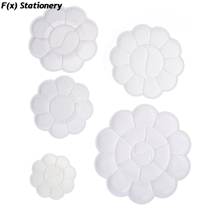4 Size Palette Art Alternatives Paint Plastic Palette Supply White Watercolor Pigment Tray Painting Supplies