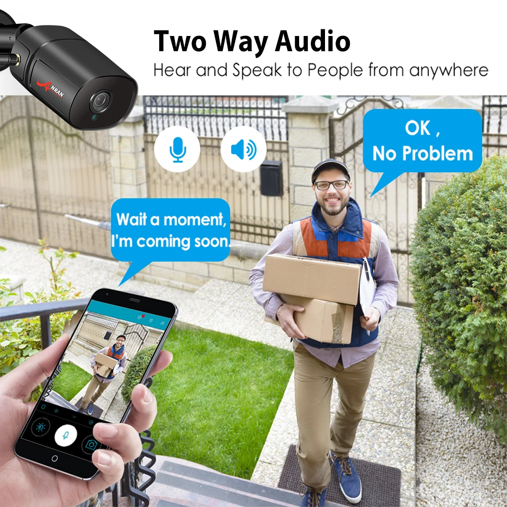 Anran 5MP IP Camera SD Card slot HD Outdoor Waterproof Infrared 30m Night Vision Security Video Surveillance WIFI Camera 1920P