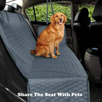 

Dog Car Seat Cover Luxury Quilted Waterproof Travel Mat Car Hammock Cushion Protector with Pockets TUE88