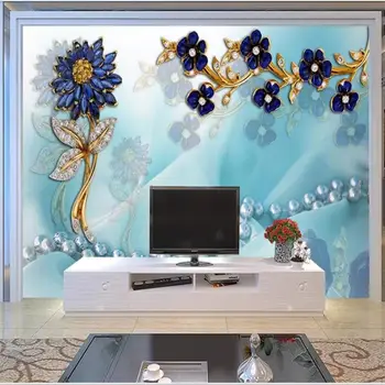 

custom size 3d photo wallpaper mural living room mural pearl flower silk 3d picture sofa TV backdrop wallpaper for wall 3d