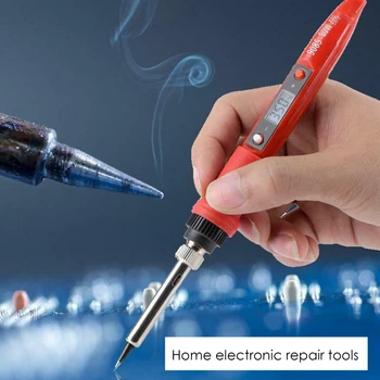 

80w Adjustable Temperature Lcd Display, Welding Tool, 110V/220V Soldering Iron Kit Electronics 5pcs Soldering Iron Tip