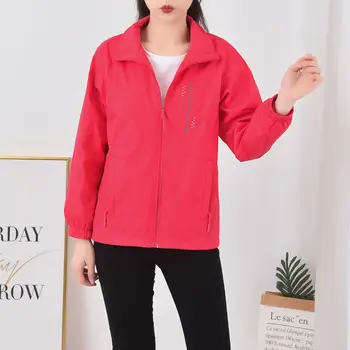 

Casual Jacket Women Print Zipper Up Solid color Coat Spring 2020 Summer Long Sleeve Basic Plus Size Short Biker Jackets Female