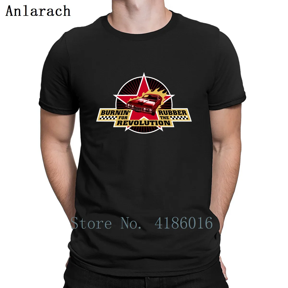 

Burnin Rubber For The Revolution T Shirt Letter Crew Neck Fitness Printed Spring Short Sleeve Comical Homme Shirt