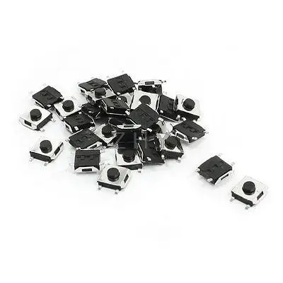 

30Pcs 6mmx6mmx3.1mm 4 Pin DIP PCB Momentary Tactile Push Button Switch