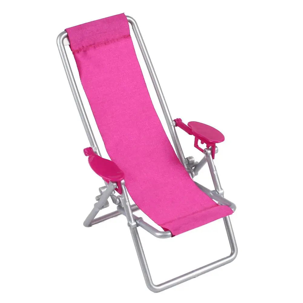 

Dollhouse Furniture Foldable Deckchair Lovely Miniature Lounge Beach Chair for 11.5in dolls