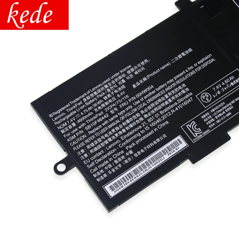 Kede аккумулятор для ноутбука lenovo ThinkPad спирали 2 00HW004 00HW005 00HW010 00HW011 SB10F46442 SB10F46443 SB10F46448