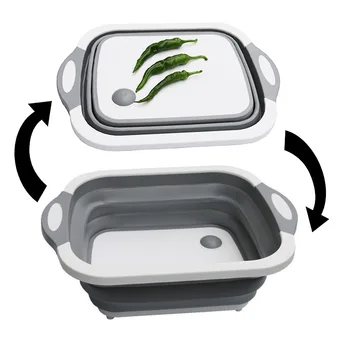 

Multifunctional Folding Cutting Board Washing Plate Portable Easy-to-clean Kitchen Gift