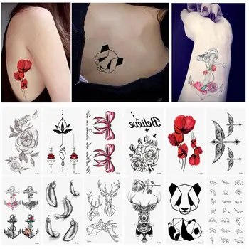 

Cartoon Animal Feather Floral Printed Long Lasting Temporary Tattoo Body Sticker Apply these body stickers in seconds and no-one