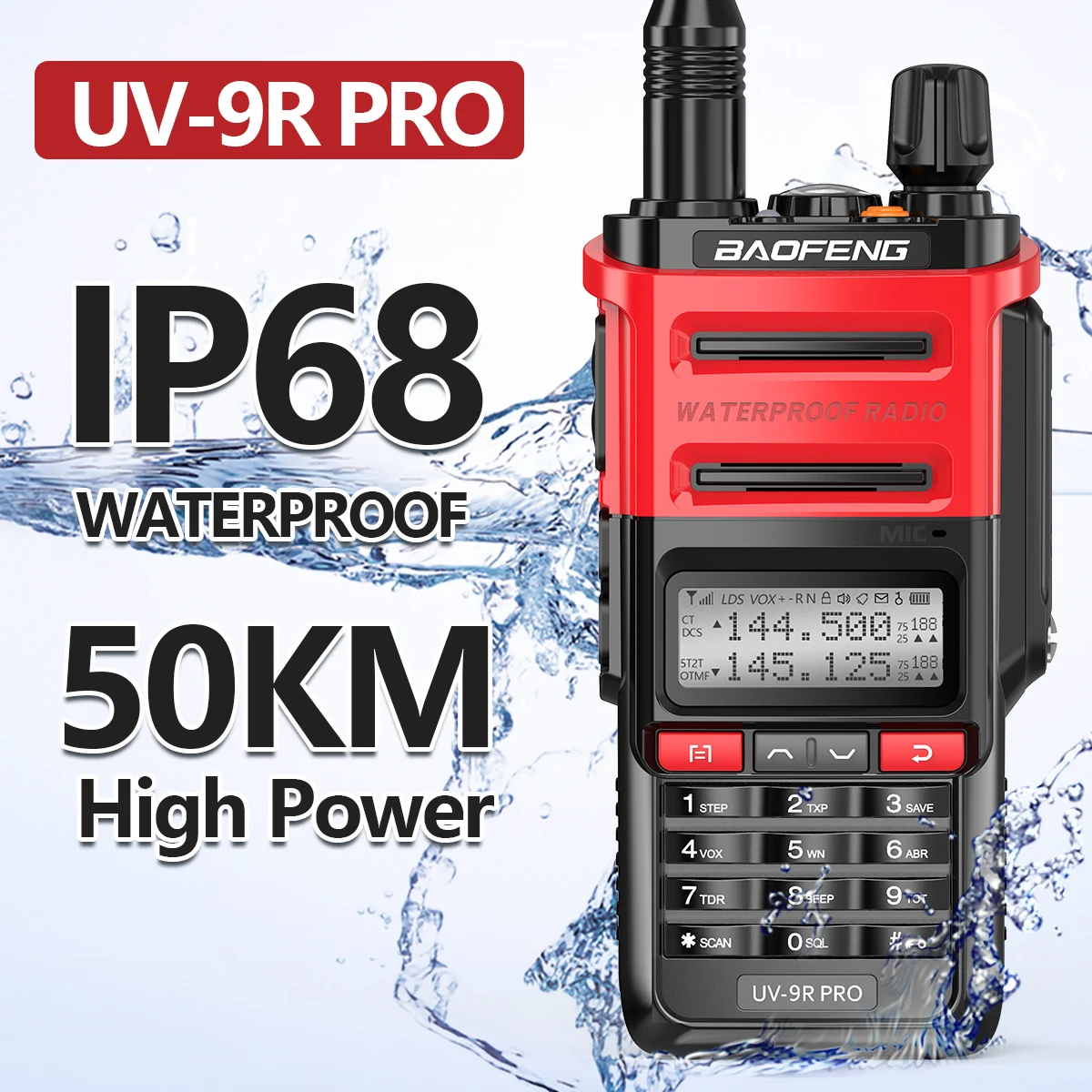 2022 Baofeng UV-9R PRO IP68 Водонепроницаемая Двухдиапазонная 136-174/400-520 МГц радиостанция 10 км