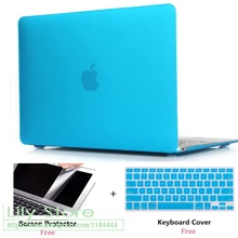 Матовый чехол для ноутбука+ Защитная пленка(подарок)+ чехол для клавиатуры(подарок) для Apple Macbook Pro retina Air Touch Bar 11 12 13 15 дюймов