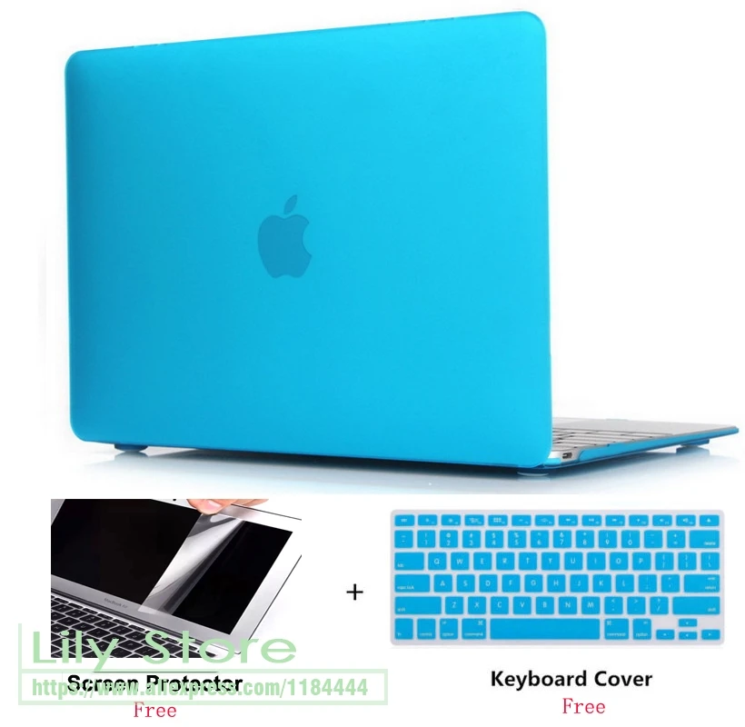 Матовый чехол для ноутбука + защита экрана (подарок) клавиатуры Apple Macbook Pro Retina Air