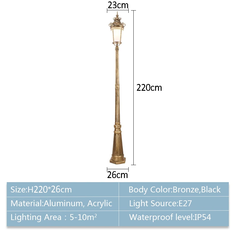 Solar Garden Lights Led Lamp Led Street Lamp European Antique Courtyard Landscape Garden Scenic Road Villa Street Lights