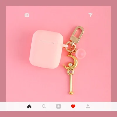 Силиконовые чехлы для Apple AirPods 2 мягкие Мультяшные милые цветочные наушники чехол для Air Pods 1 Зарядная коробка крышка с крючками - Цвет: 005