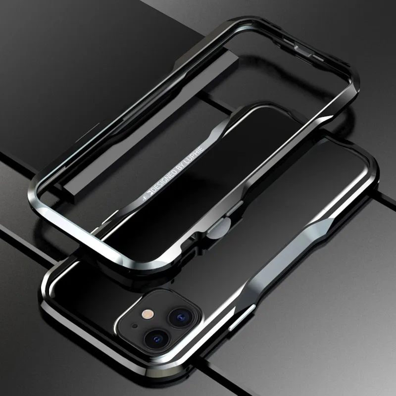Black Бронированный металлический алюминий бампер чехол для iPhone 11 11 Pro MAX X XS чехол для MAX XR сверхмощный защитный чехол для iPhone 7 8 Plus Coque - Цвет: Black