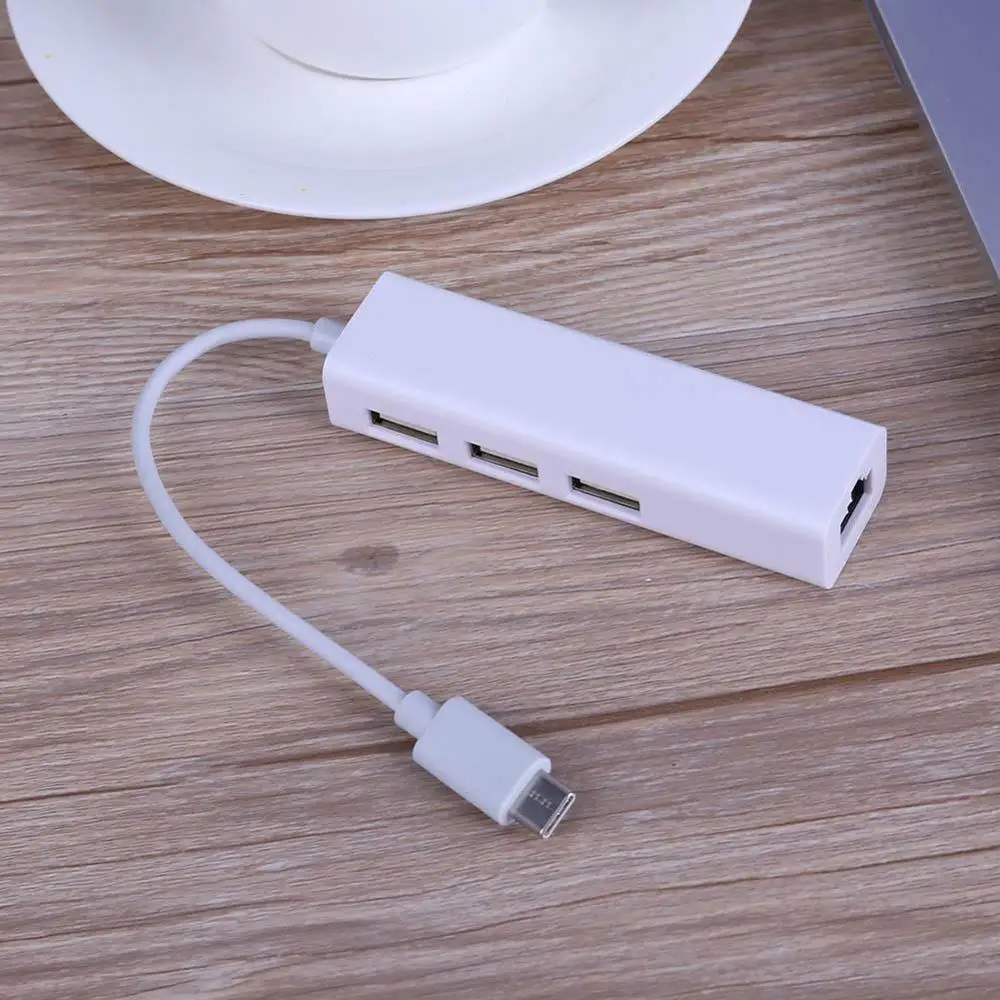 USB 3,1 Тип C RJ45 внешняя сетевая карта USB 2,0 3 Порты и разъёмы usb-хаб для ноутбука MacBook Тип C до USB RJ45 1000M Ethernet-адаптер