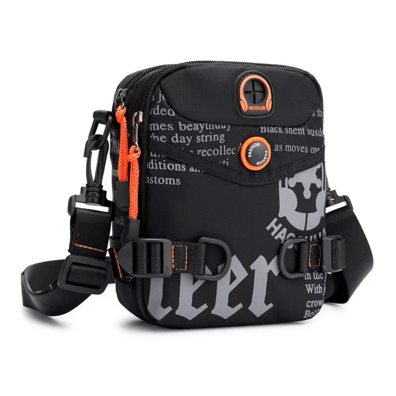 

Versitile Fashion Men Shoulder Mobile Phone Bag Waterproof Nylon Bag Large Capacity Outdoor Travel Shopping Shoulder Bag