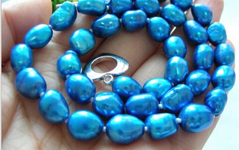 810 CLASSIC 11mm shine blue multicolor freshwater pearls necklace